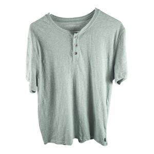 Lucky Brand Men's Henley T-Shirt Size Large Green / Crew / Short Sleeve